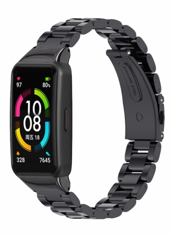 Generic For Huawei Band 6 & Honor Band 6 - Stainless Steel Bracelet Watch Band Strap - Black  - Image 1