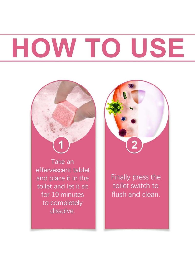 KASTWAVE 12Pcs Automatic Toilet Bowl Cleaner Tablets, Toilet Bowl Cleaner, Automatic Toilet Chlorine Tablets, Household Toilet Cleaner, Long-Lasting Bleach Tablets for Against Tough Stains - Image 4