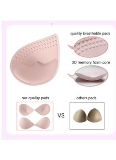 SYOSI 4 Pairs of Bra Cushion Inserts, Breathable Anti Walking Bra Inserts Removable Latex Bra Inserts for Women's Sports Cup Bra or Swimsuit Bikini Inserts (Green+Black+Pink+Apricot XL)  - Image 3
