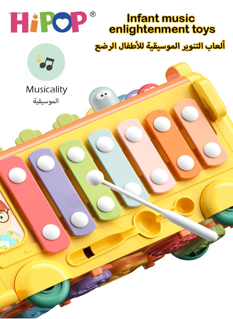 HIPOP - Multifunctional Activity Cube Baby Toys with Xylophone Instruments,Fishing Games,Shape Sorting,Whack-a-Mole,6 in 1 Learning Educational Push Toddler Toys - Image 1