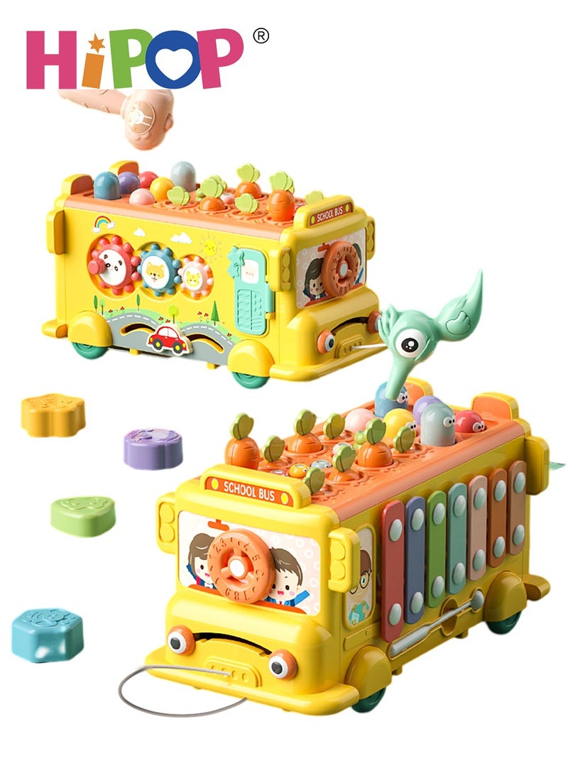 HIPOP - Multifunctional Activity Cube Baby Toys with Xylophone Instruments,Fishing Games,Shape Sorting,Whack-a-Mole,6 in 1 Learning Educational Push Toddler Toys - Image 1