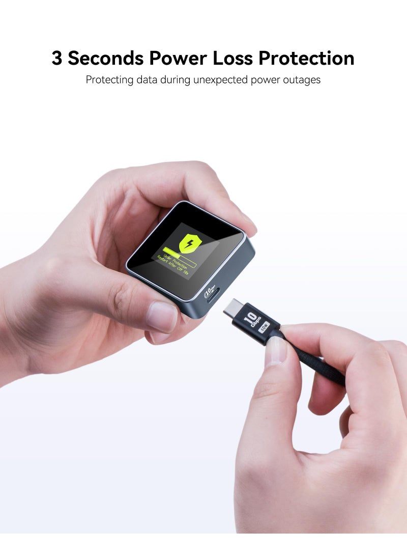 DOCKCASE DOCKCASE Pocket M.2 2230 NVMe SSD Enclosure,Support 3s PLP Prevents Write Data Loss,USB 3.2 Gen 2 Type-C (10 Gbps), fits NVMe PCIe, Exclusive to Size 2230,Support M-Key B+M Key UASP (Grey)  - Image 3