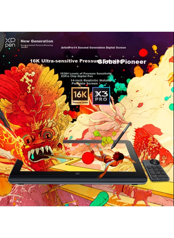 Xppen Artist Pro14 Digital Drawing Tablet Computer Professional Drawing Screen Graphics Tablet Handwriting Board Connected To Computer Drawing Board Handwriting Board - Image 1