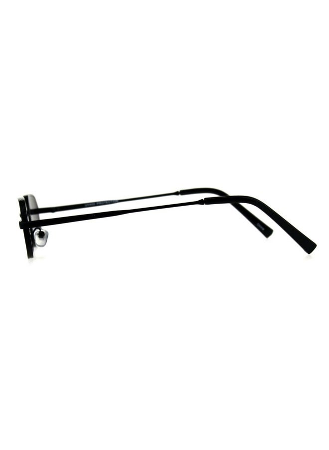 SA106 - Mens Narrow Metal Rim Rectangular Hippie Pimp Sunglasses All Black - Image 1
