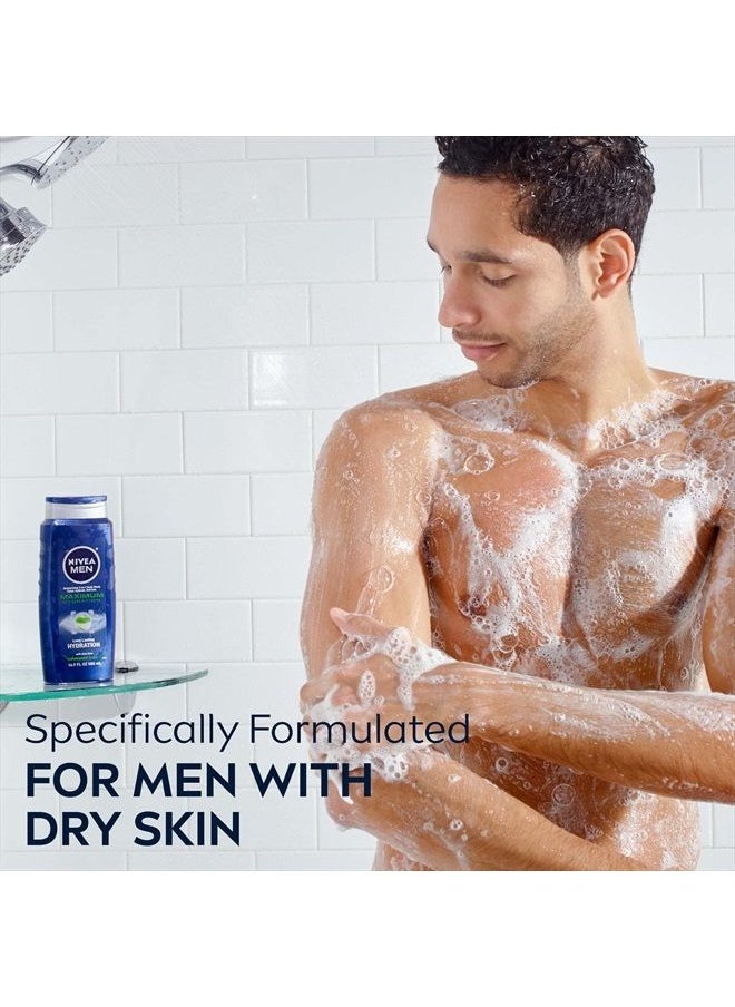 NIVEA MEN - NIVEA MEN Maximum Hydration Body Wash, Aloe Vera Body Wash for Dry Skin, 16.9 Fl Oz (Pack of 3) - Image 1
