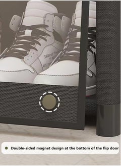 Kutis 6-Tiers Simple Shoe Rack Assembly Shoe Rack Storage Organizer Metal Non-Woven Fabric/PET Black 42x30x105 cm  - Image 5