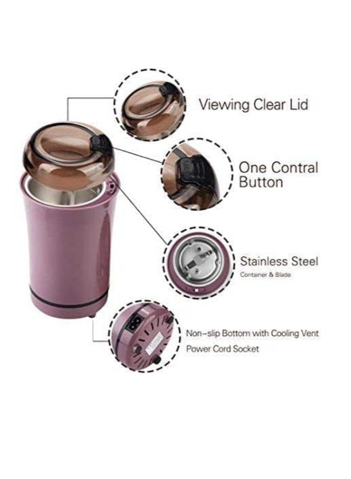 OASIS-TH Electric Coffee Bean Grinder Mill Kitchen Tool Herbs Salt Pepper Spices Nuts Grains Mini Medicine Flour Powder Crusher (UK Plug) - Image 4
