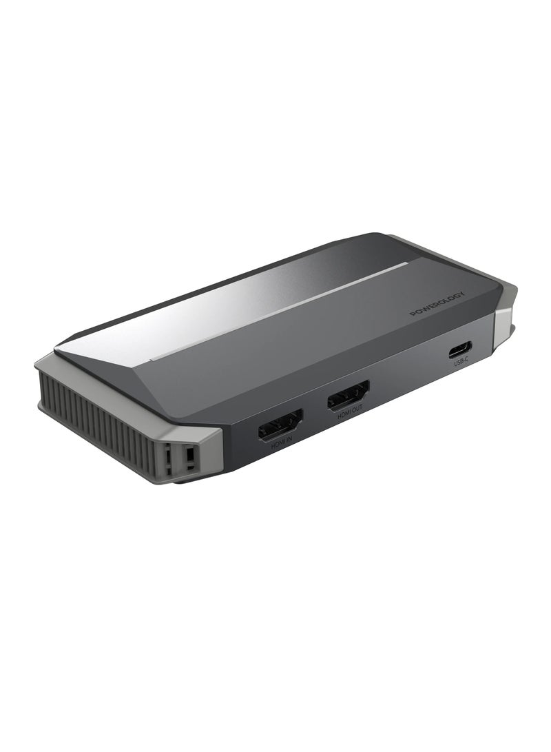 باورولوجي بطاقة التقاط الصوت والفيديو 4K للبث متعدد الأجهزة / منفذ HDMI / نطاق نقل 30 مترًا - رمادي - Image 1