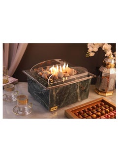 Regular size dark wood heater with Arabic letters F9S