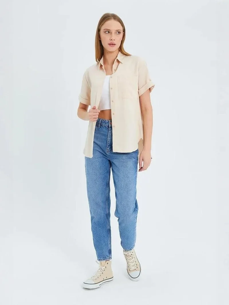 MixRay MIXRAY Short Sleeve Shirt with Pockets