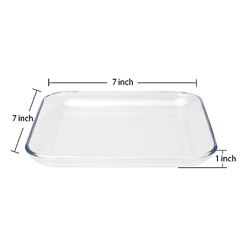 VIPHIEC 7 Inch Square Tempered Glass Dessert Plates, Small Mini Appetizer, Fruit, Salad and Cake Plates, Set of 3 - Image 5