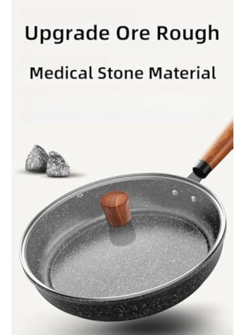Arabest Medical Stone Non-Stick Frying Pan, Skillet Oven Safe with Heat Resistant Handle, Cookware Chef's Pan Suitable for All Stovetops, PFOA-Free, Dishwasher Safe - Image 3