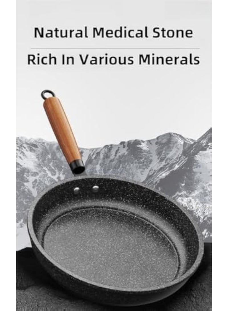 Arabest Medical Stone Non-Stick Frying Pan, Skillet Oven Safe with Heat Resistant Handle, Cookware Chef's Pan Suitable for All Stovetops, PFOA-Free, Dishwasher Safe - Image 2