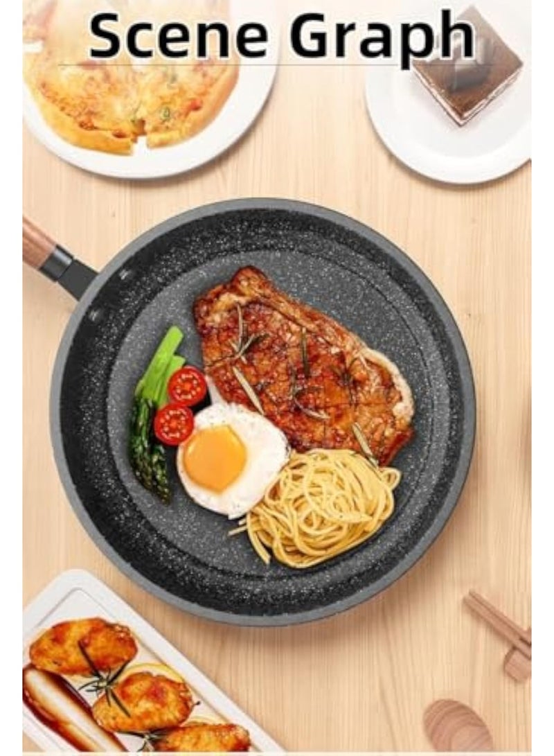 Arabest Medical Stone Non-Stick Frying Pan, Skillet Oven Safe with Heat Resistant Handle, Cookware Chef's Pan Suitable for All Stovetops, PFOA-Free, Dishwasher Safe - Image 4