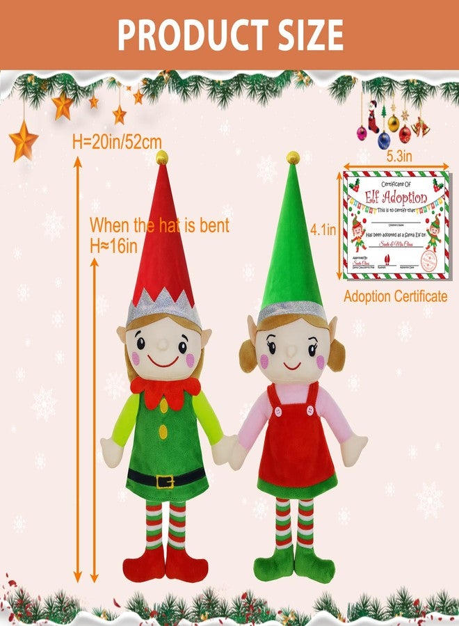 DearSun 16" H Adorable Plush Christmas Elf Soft Stuffed Santa's Little Helper Adorable Handmade Plush Girl Elf (White Girl Elf) - Image 2