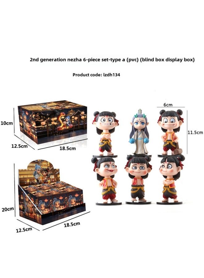 Boxed Which Hand-held A B Popular That Concave C Movie With Magic Tong Model Ornaments Doll Wholesale-Color:Nezha 24-piece Blind Box Set-b Style Lzmh053-b