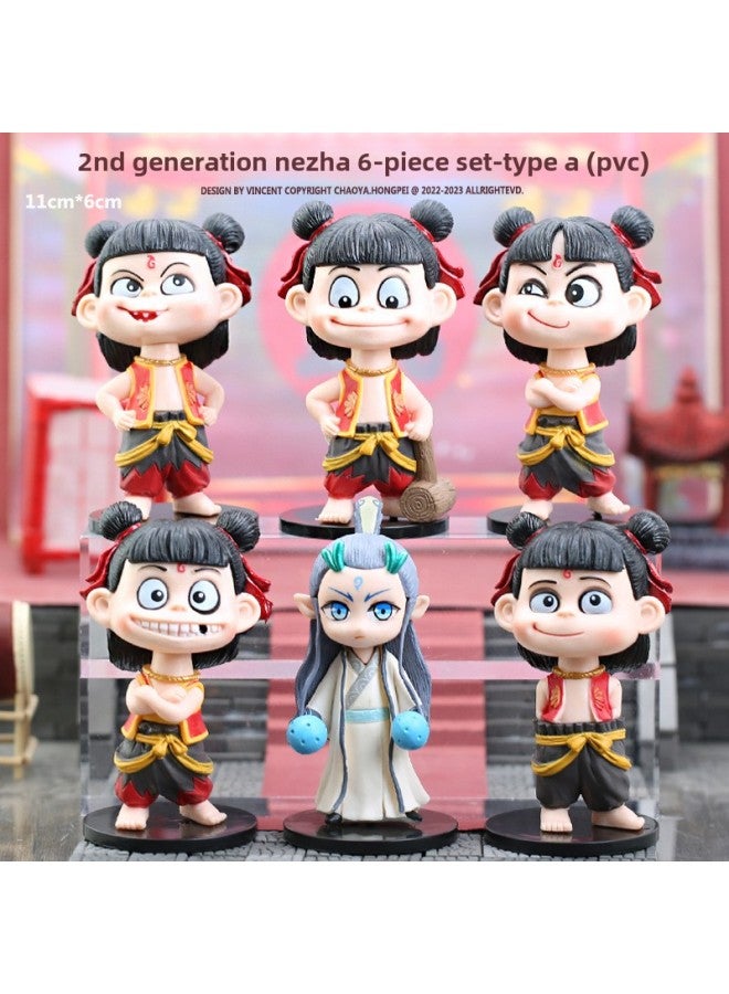 Boxed Which Hand-held A B Popular That Concave C Movie With Magic Tong Model Ornaments Doll Wholesale-Color:Nezha 24-piece Blind Box Set-b Style Lzmh053-b