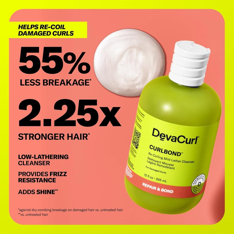 DevaCurl CurlBond ReCoiling Mild Lather Cleanser Cozy Getaway 12 fl oz - Image 2
