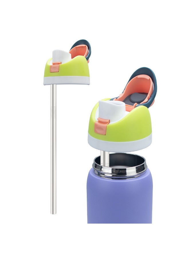 4-Pack + Free Cleaning Brush - 304 Stainless Steel Straws for Owala Bottles - Reusable Metal Straws (Compatible with Owala Tumblers & Most Large Bottles, Universal for Coffee/Milkshake Cups) - Image 2