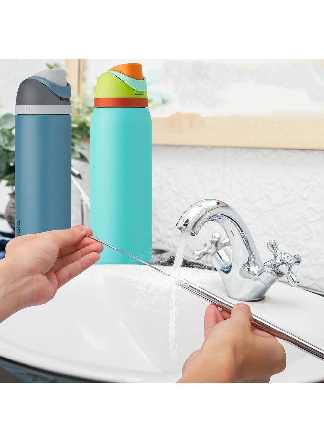 4-Pack + Free Cleaning Brush - 304 Stainless Steel Straws for Owala Bottles - Reusable Metal Straws (Compatible with Owala Tumblers & Most Large Bottles, Universal for Coffee/Milkshake Cups) - Image 5