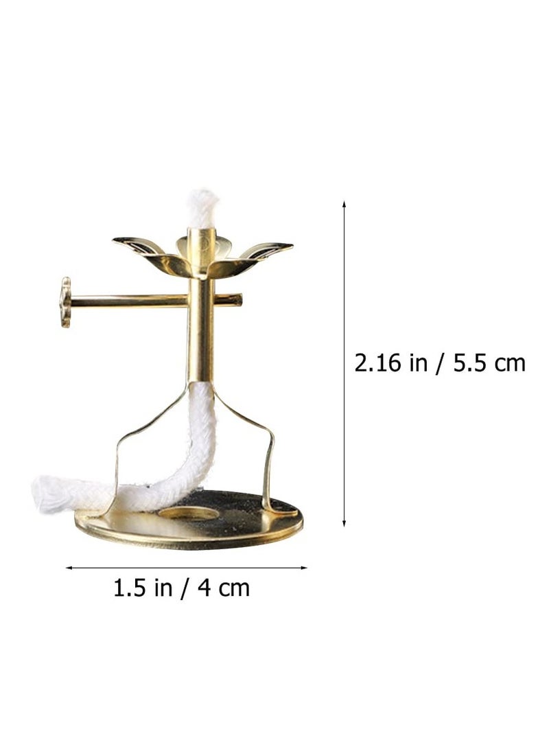 SYOSI 4 Pieces Oil Lamp Wick Holder, Butter Lamp Floating Wicks Buddhist Ghee Lamp Holder, Oil Lamp Wicks Disc Burner Buddhist Altar Supplies, High-temperature Resisting, First-class and Durable - Image 3