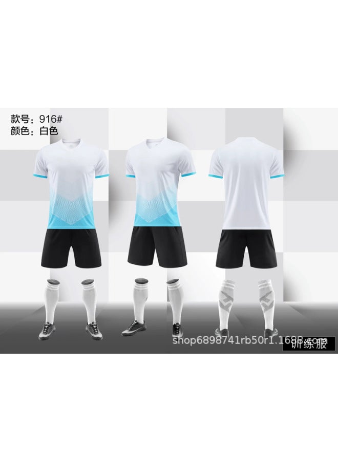-white Short Sleeve Football Jersey - Image 1