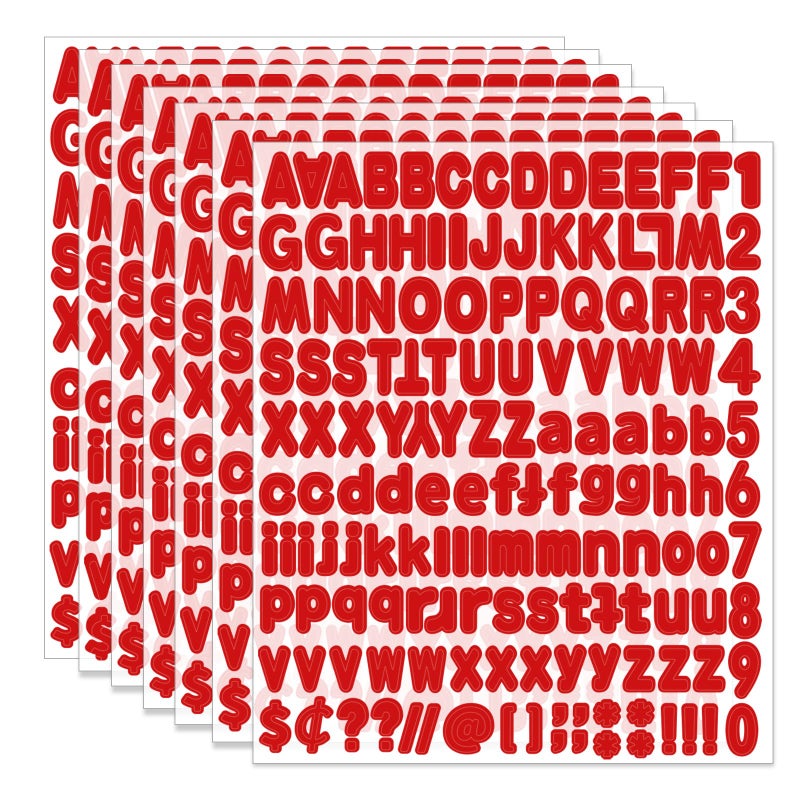 starboling Alphabet Stickers 1'' 12 Red Letter Stickers, Self Adhesive Vinyl Mailbox Numbers, for Home Decor - Image 1