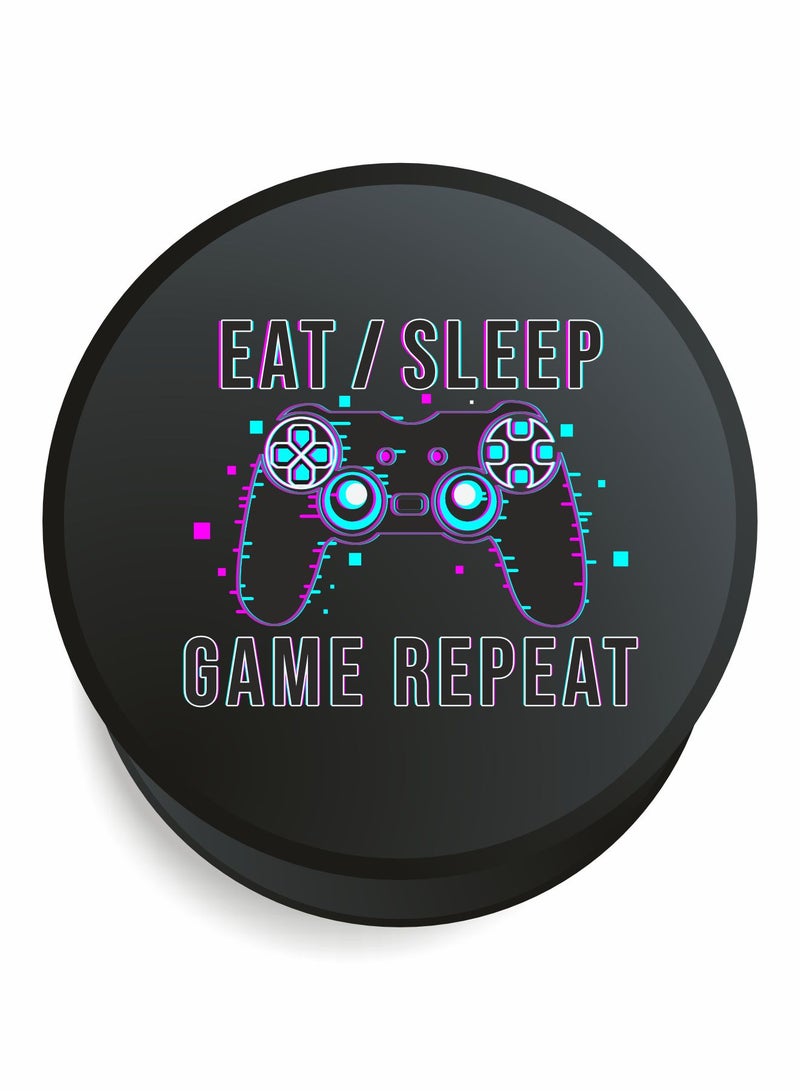 MOBILIUS PopGrip - Expanding Stand and Grip Made, with Plant Based Materials (Top Not Replaceable) for Smartphones and Tablets, print Food, sleep, games - Image 1