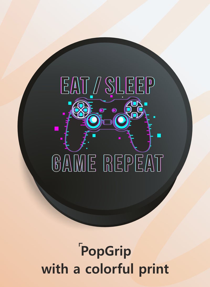 MOBILIUS PopGrip - Expanding Stand and Grip Made, with Plant Based Materials (Top Not Replaceable) for Smartphones and Tablets, print Food, sleep, games - Image 2