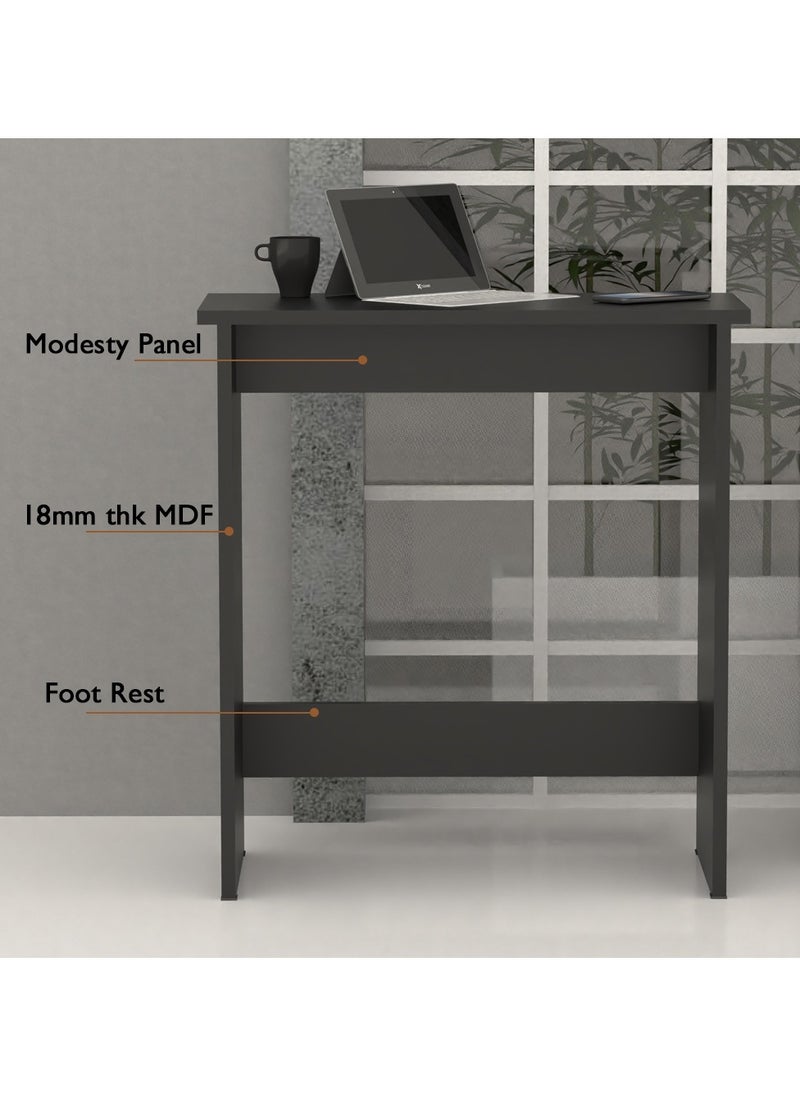 Mahmayi Modern Study Desk with Foot Rest Support, Modern Executive Desks Ideal for Office, Home, Schools, Laptop, Computer Workstation Table - Black