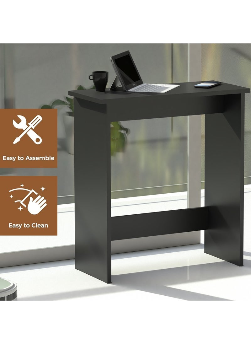 Mahmayi Modern Study Desk with Foot Rest Support, Modern Executive Desks Ideal for Office, Home, Schools, Laptop, Computer Workstation Table - Black
