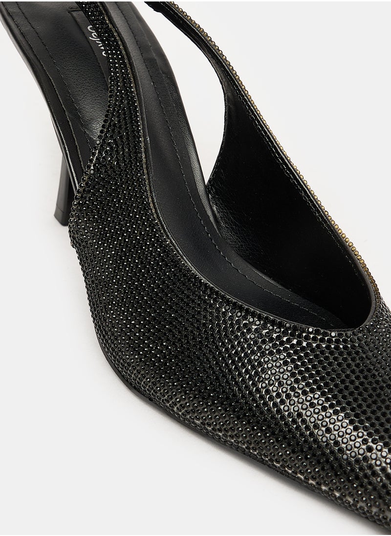 DejaVu - Pointed Toecap Fully Beaded Pumps - Image 1