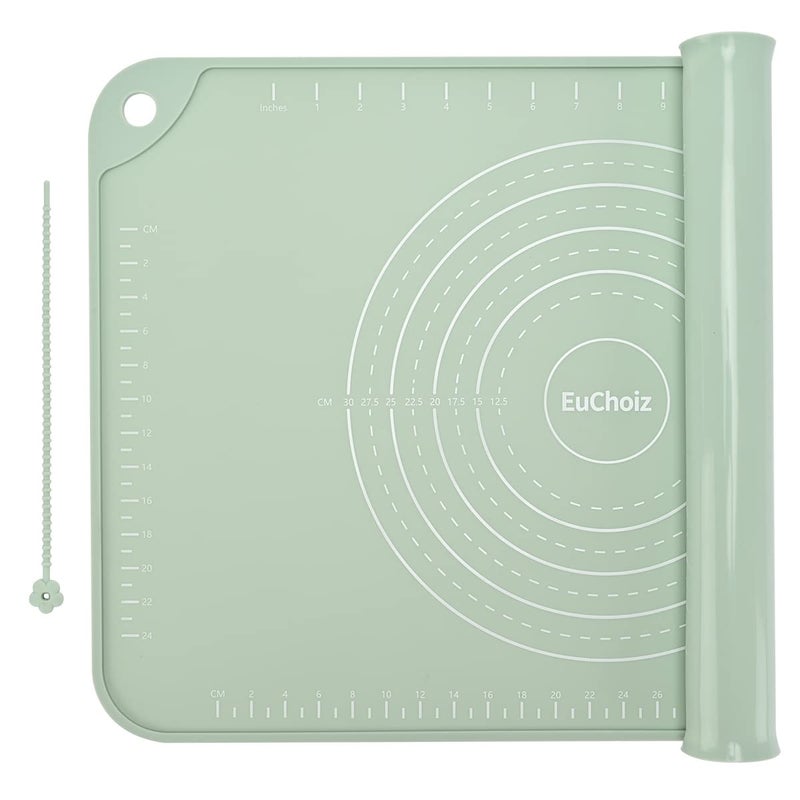 EuChoiz Silicone Pastry Mat 3224 Extra Thick Non Stick Baking Mat Food Grade Silicone Dough Rolling Mat with Edge Heightening Large