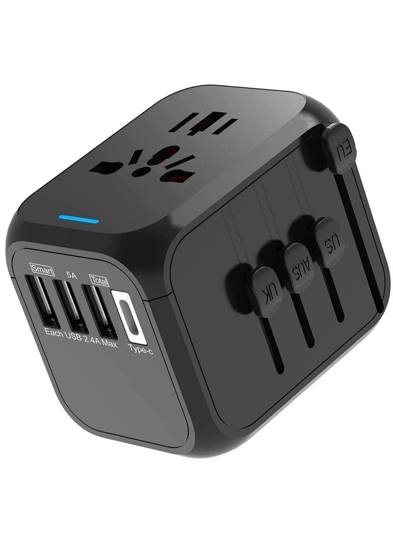ELTRAZONE ELTRAZONE International Power Adapter, All in One Wall Outlet Adaptor Charger with High Speed 2.4A 3USB & 3.0A Type-C, Worldwide Travel Plug Adapter 