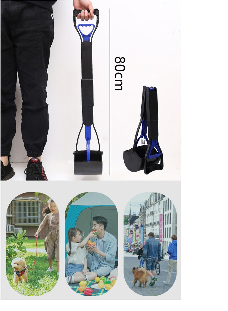 الحيوانات الأليفة البراز مجرفة مع مقبض طويل 80 سم ، مع وظيفة الإضاءة وقابلة للطي - Image 2