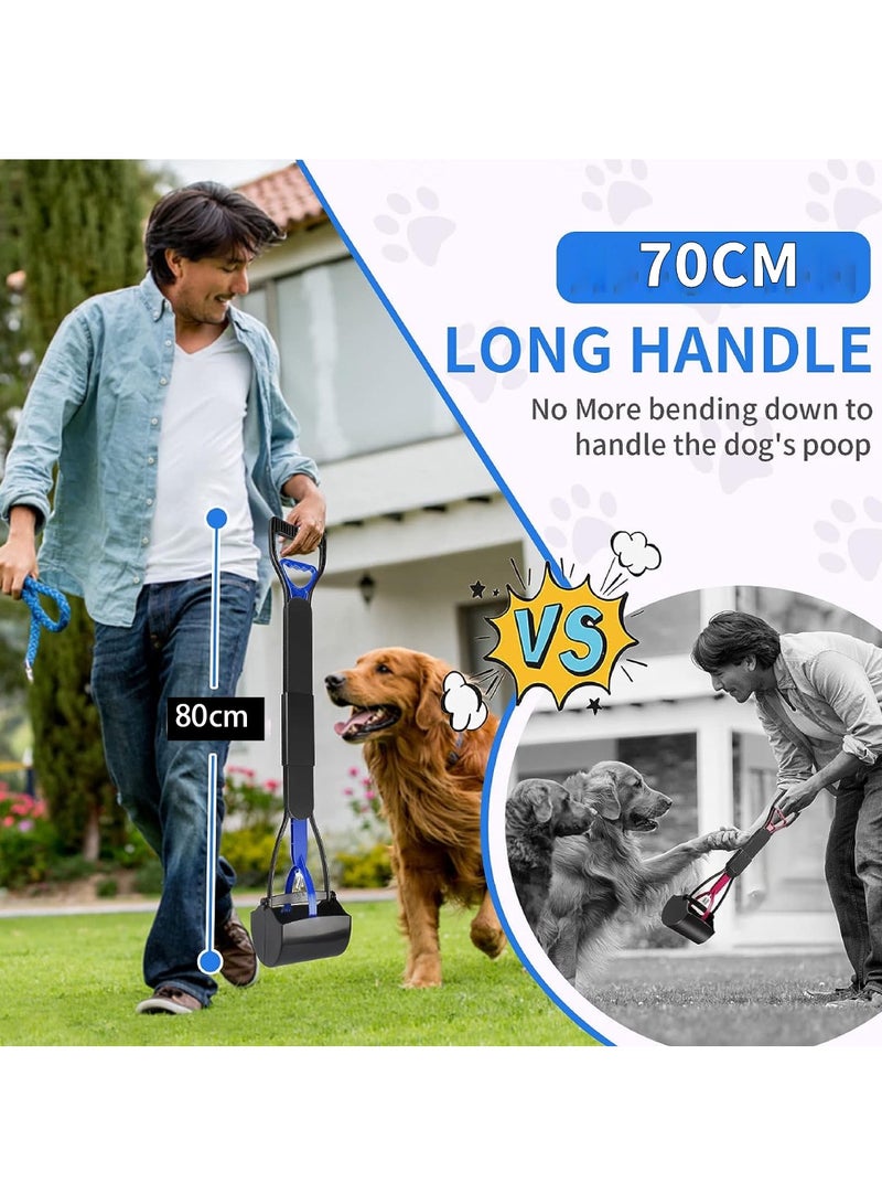 الحيوانات الأليفة البراز مجرفة مع مقبض طويل 80 سم ، مع وظيفة الإضاءة وقابلة للطي - Image 3