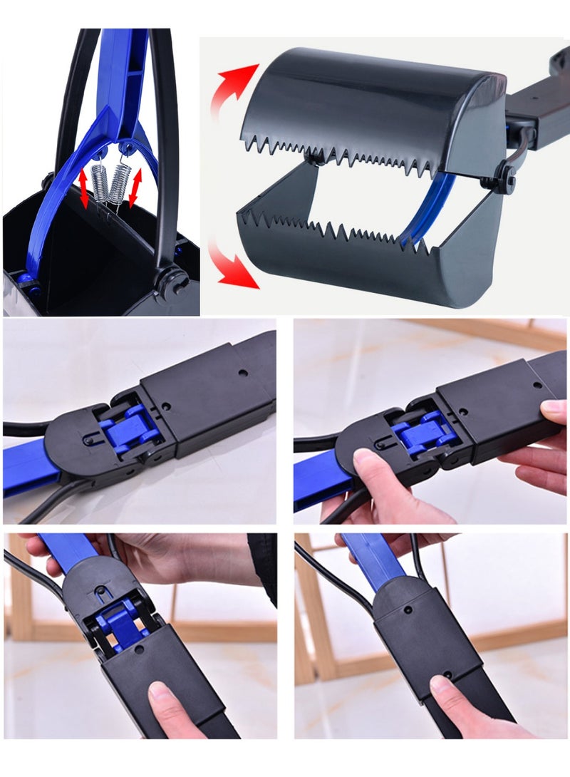 الحيوانات الأليفة البراز مجرفة مع مقبض طويل 80 سم ، مع وظيفة الإضاءة وقابلة للطي - Image 4