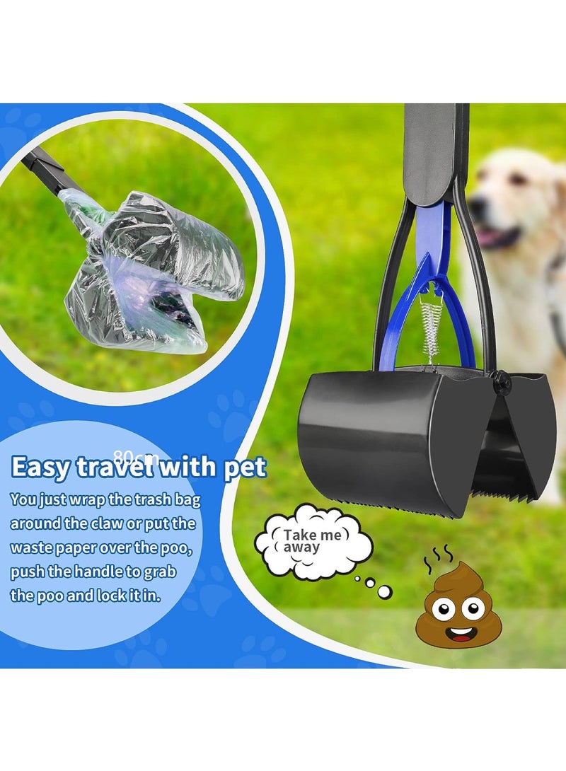 الحيوانات الأليفة البراز مجرفة مع مقبض طويل 80 سم ، مع وظيفة الإضاءة وقابلة للطي - Image 5