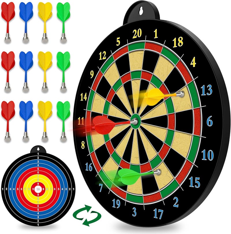 CUKU Magnetic Dart Board - 12pcs Magnetic Darts - Excellent Indoor Game and Party Games - Gifts for 5 6 7 8 9 10 11 12 Year Old Boy Kids - Image 1