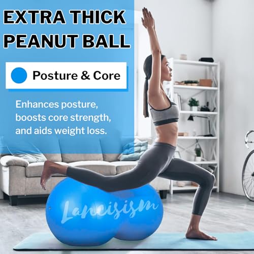 Lancisism Peanut Ball for Physical Therapy 90 45cm with Pump Exercise Yoga Ball Enhance Balance Flexible Seating for Core Strength Training Labor Birthing - Image 3