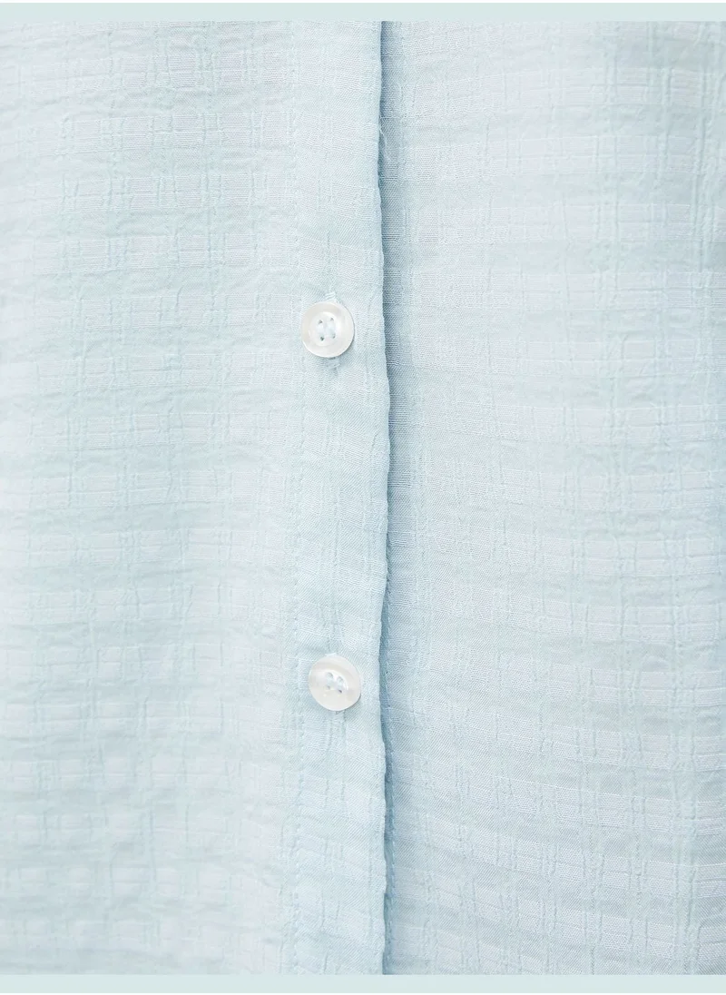 KOTON Tissued Ruffle Long Sleeve Shirt