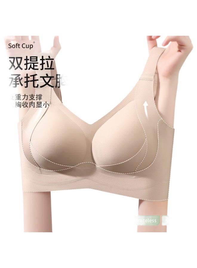 GRACEWELL Seamless Double Lift Bra For Women, Large Bust Minimizer, Push-Up, Side Support, Anti-Sagging, Wireless, Soft Sports Bra - Image 2
