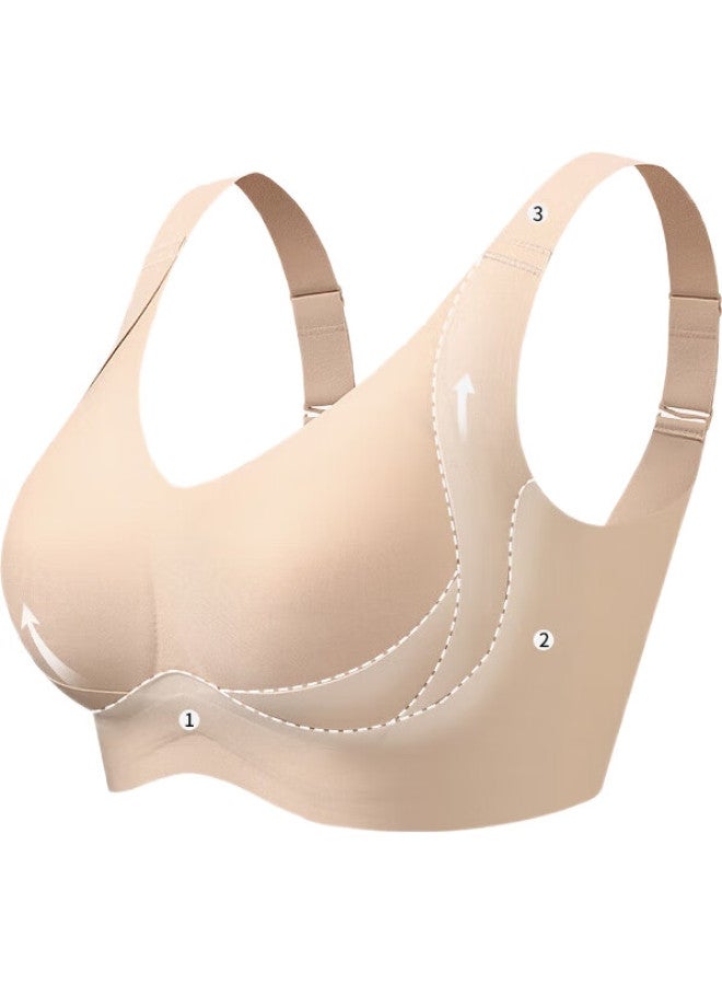 GRACEWELL Seamless Double Lift Bra For Women, Large Bust Minimizer, Push-Up, Side Support, Anti-Sagging, Wireless, Soft Sports Bra - Image 3