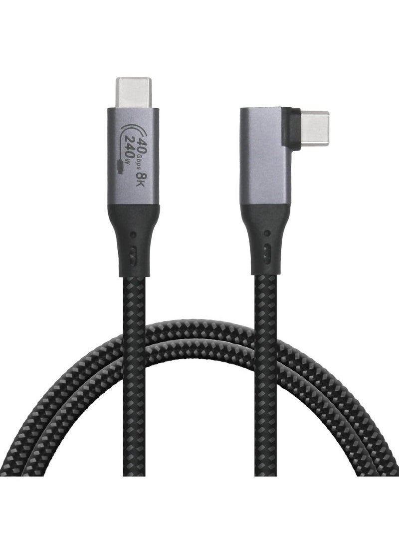 USB4 Cable (40Gbps, 240W) – Thunderbolt 3/4 & USB-C Compatible, 8K Display Support, 90° Right Angle Design