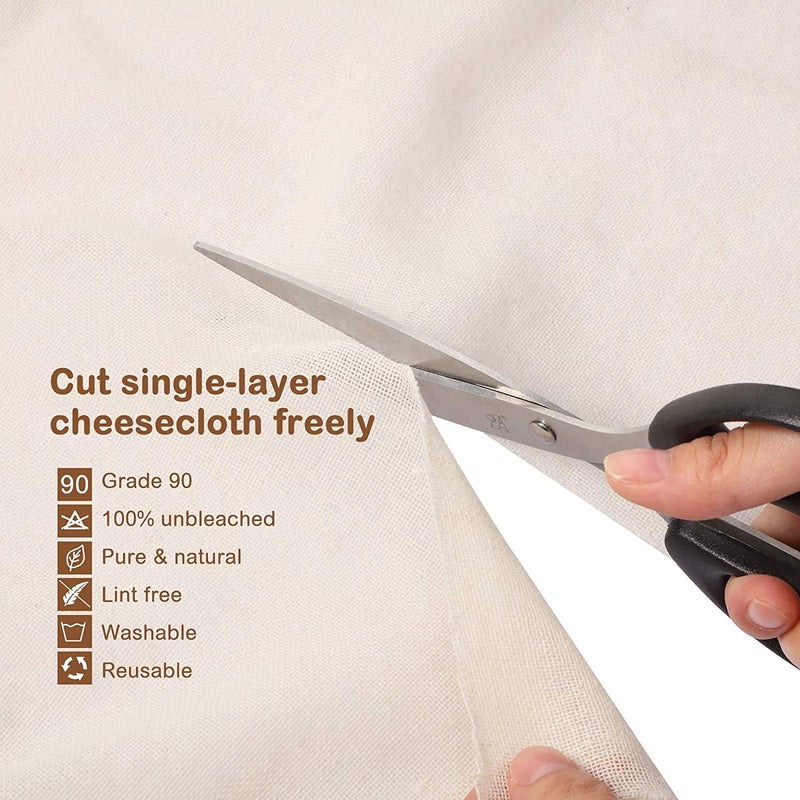 Star Work 1 x 5 Meter Muslin Cloth for Kitchen Stainer | Cheese Cloth Squeezer | Juice and Paneer Filter Cloth (Warm White) - Image 3