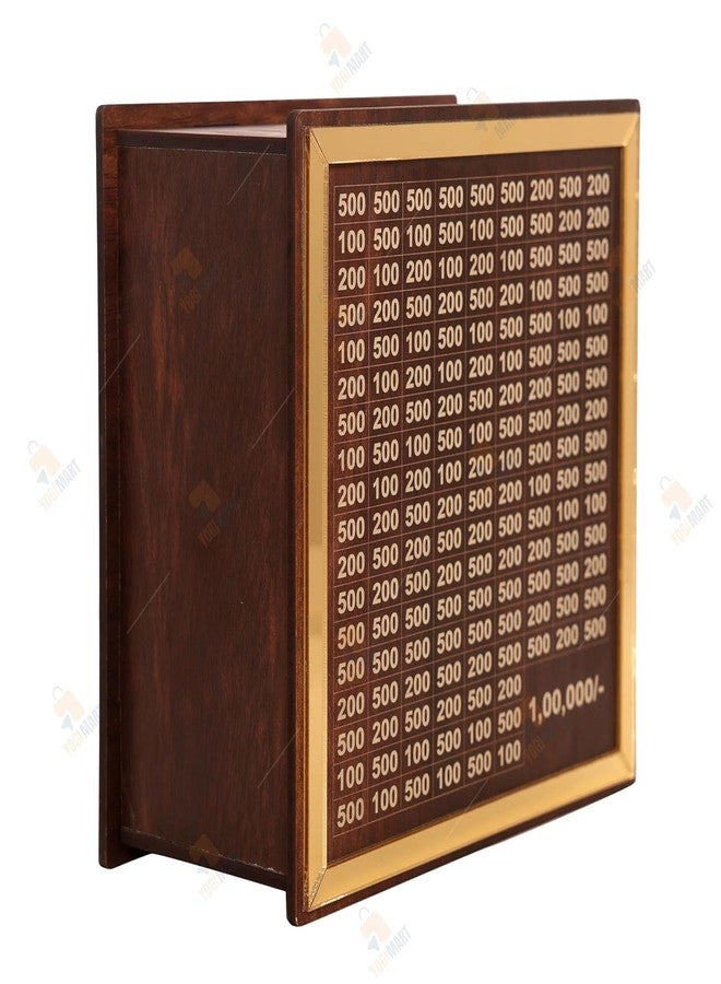 SVS ONLINE Wooden Money Piggy Bank Box Coin with Carved Design for Kids Children, Savings Challenge Cashbox Cash Vault Save Smash Saver - Image 2