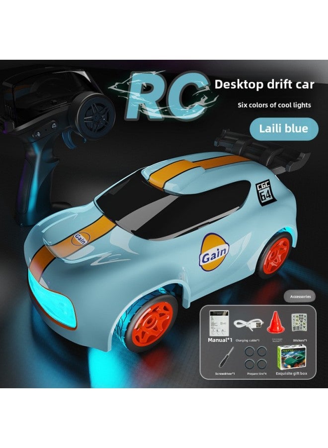Jjrc Mini Desktop Drift Car 1:64 High Speed RC Remote Control Car 2.4G Wireless Remote Control Toy Car-Color:Laoli Blue (blue) - Image 1