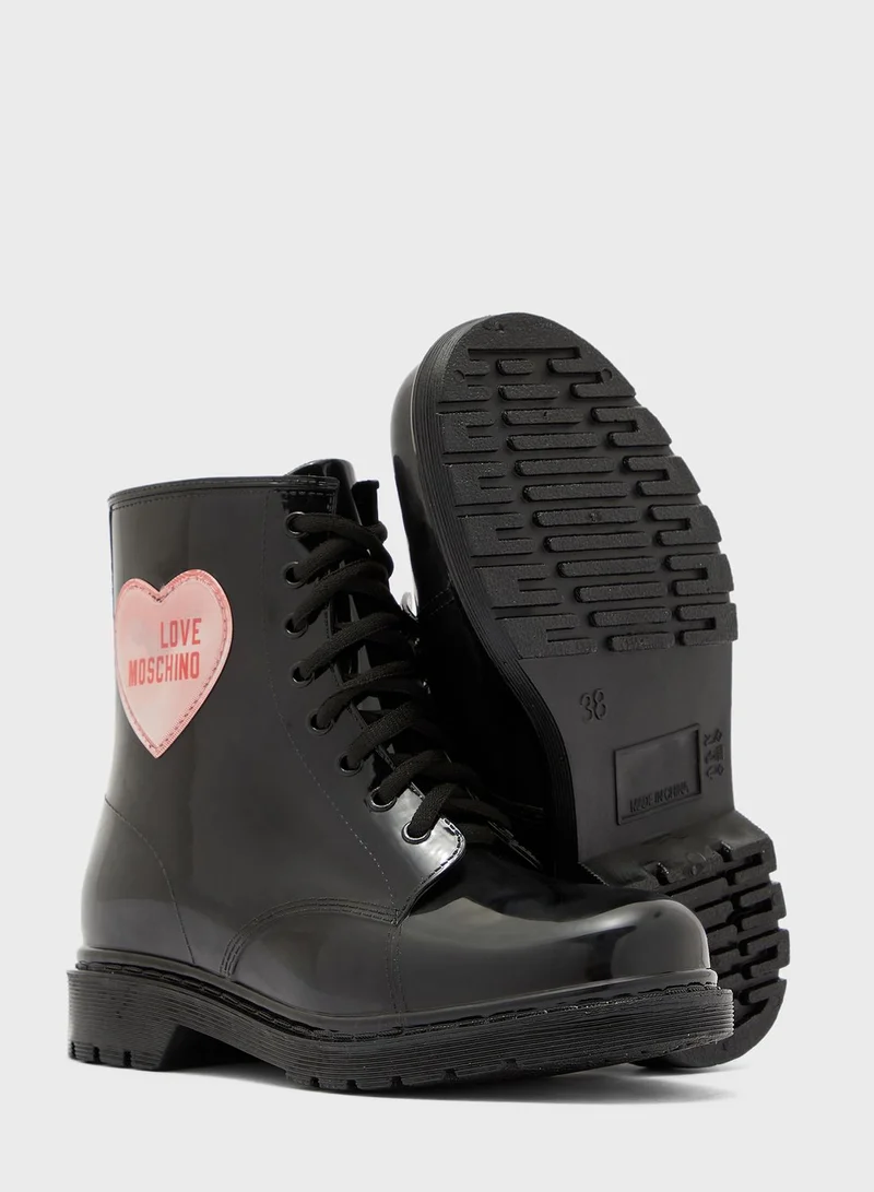 Love Moschino Logo Low Heel Ankle Boot
