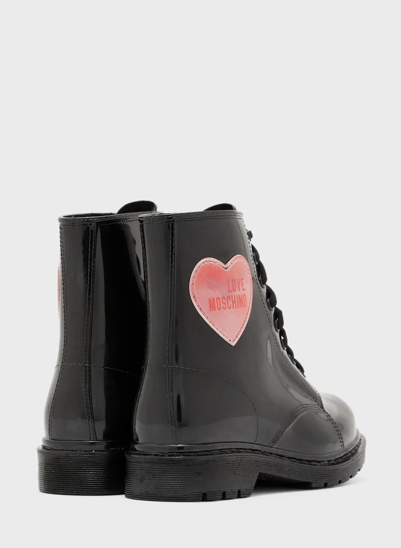 Love Moschino Logo Low Heel Ankle Boot