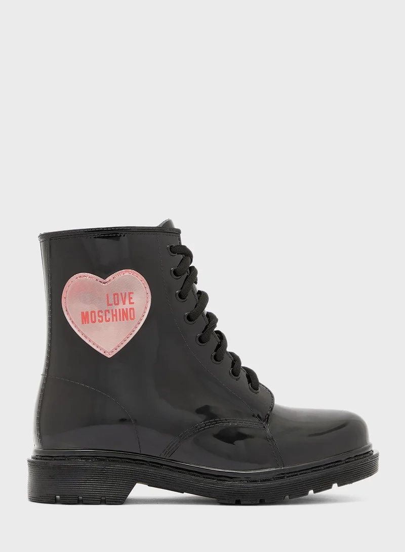Love Moschino Logo Low Heel Ankle Boot
